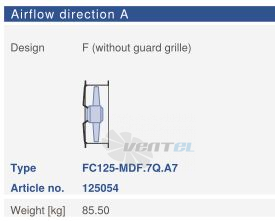 Ziehl-abegg FC125-MDF.7Q.A7 - описание, технические характеристики, графики