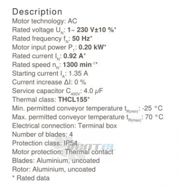 Ziehl-abegg FB035-4EK.2C.V4S - описание, технические характеристики, графики