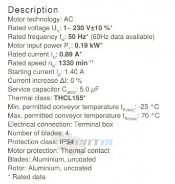 Ziehl-abegg FB035-4EW.2C.A4P - описание, технические характеристики, графики
