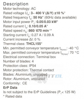 Ziehl-abegg FB035-SDK.2C.V4P - описание, технические характеристики, графики