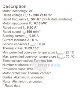 Ziehl-abegg FB040-6EK.2C.V4S - описание, технические характеристики, графики