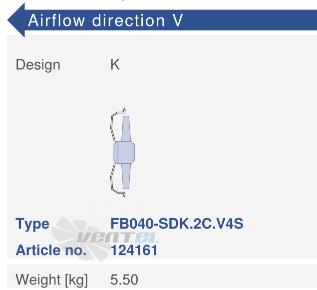 Ziehl-abegg FB040-SDK.2C.V4S - описание, технические характеристики, графики