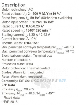 Ziehl-abegg FB040-VDK.2C.V4P - описание, технические характеристики, графики