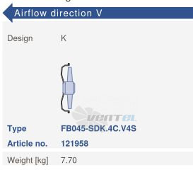 Ziehl-abegg FB045-SDK.4C.V4S - описание, технические характеристики, графики