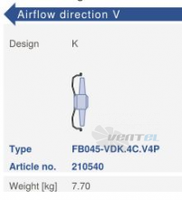 Ziehl-abegg FB045-VDK.4C.V4P - описание, технические характеристики, графики