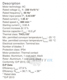 Ziehl-abegg FC056-6EQ.4F.A7 - описание, технические характеристики, графики