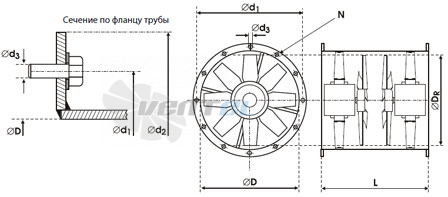 Deltafan(Польша) 450-KAN-6-6-35-400-H-TU - описание, технические характеристики, графики