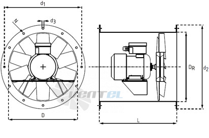 Deltafan(Польша) 315-KAN-10-10-45-400-H-EX - описание, технические характеристики, графики