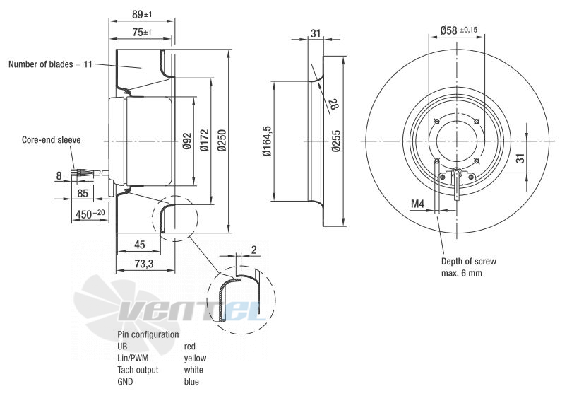 Ebmpapst R1G-250-AQ21-42 - описание, технические характеристики, графики